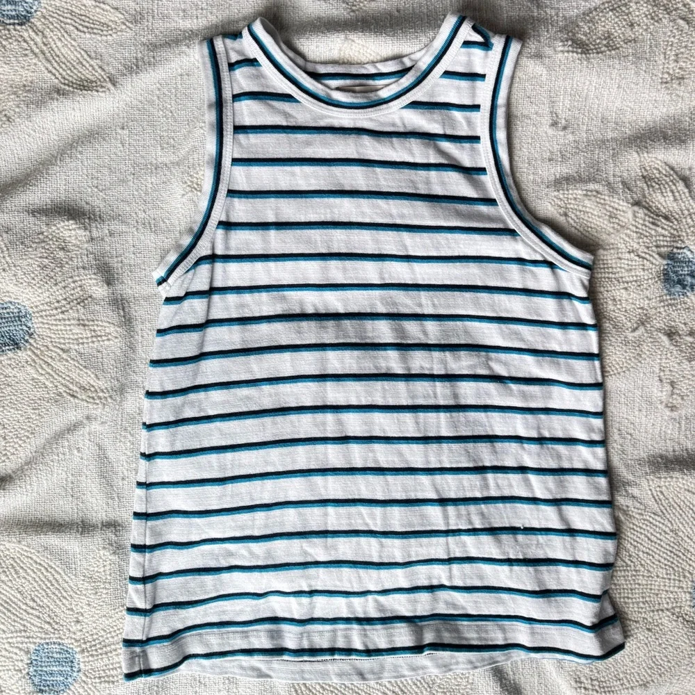 ๐ผ5 For $25๐ผ LOFT Navy and White Striped Tank Top Size M - Picture 1 of 8